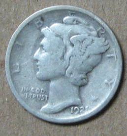 1921-Mecury-Dime