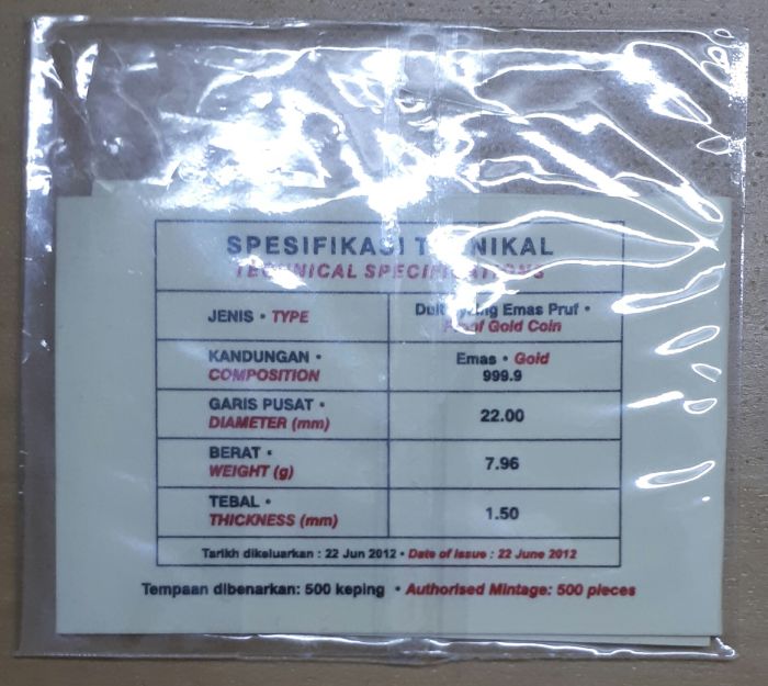 Malaysia-The-King-Of-One-Hundred-Ringgit-Proof-Gold-Coin-Without-Date-Piece