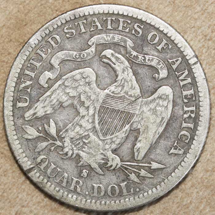 Another-Standing-Lib-Qtr,-1877-S,-Lower-Grade,-Some-Damage