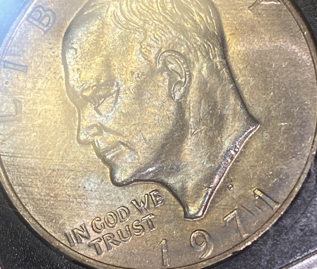 1971-P-Eisenhower-Dollar-Lines-On-Both-Sides
