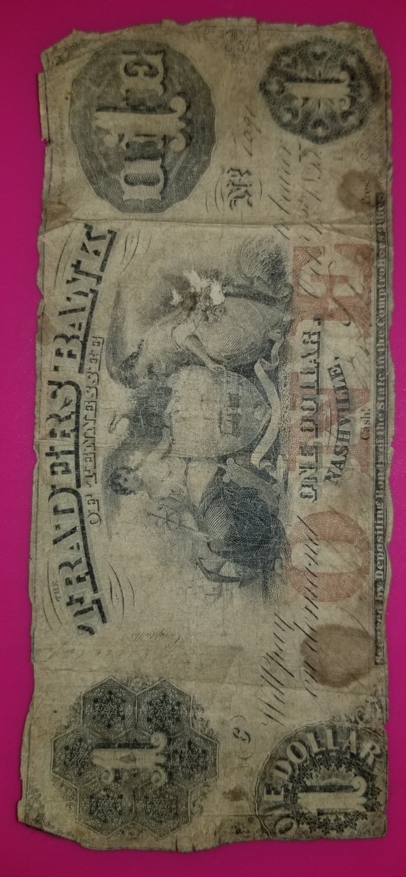 1855-Traders-Bank-Of-Tennessee-One-Dollar-Note