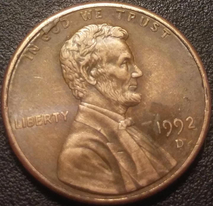 1992-D-Lincoln-Memorial-Penny.-Multiple-Errors