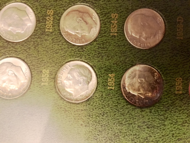 Almost-Complete-Set-Of-Roosevelts-In-A-1957-Holder-Sheet