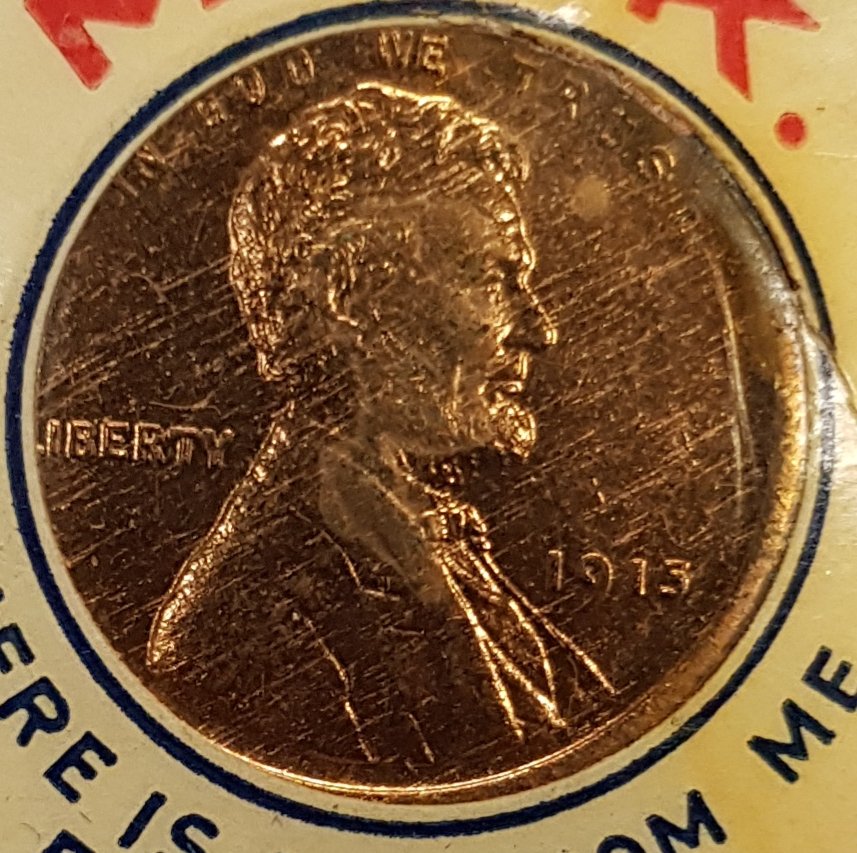 1915-Lincoln-Cent-In-An-Old-Pin!