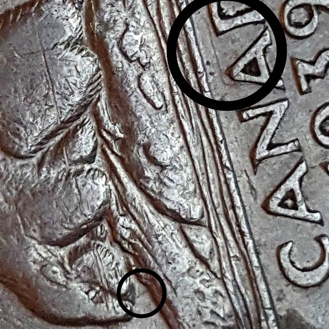 1939-Nickel-Double-Clash-/-2000-P-Nickel-Doubling-+-Horns-On-Most-Letters?