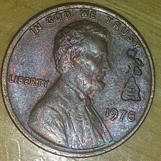 Hawaii-Engraved-On-Face-Of-1978-Cent