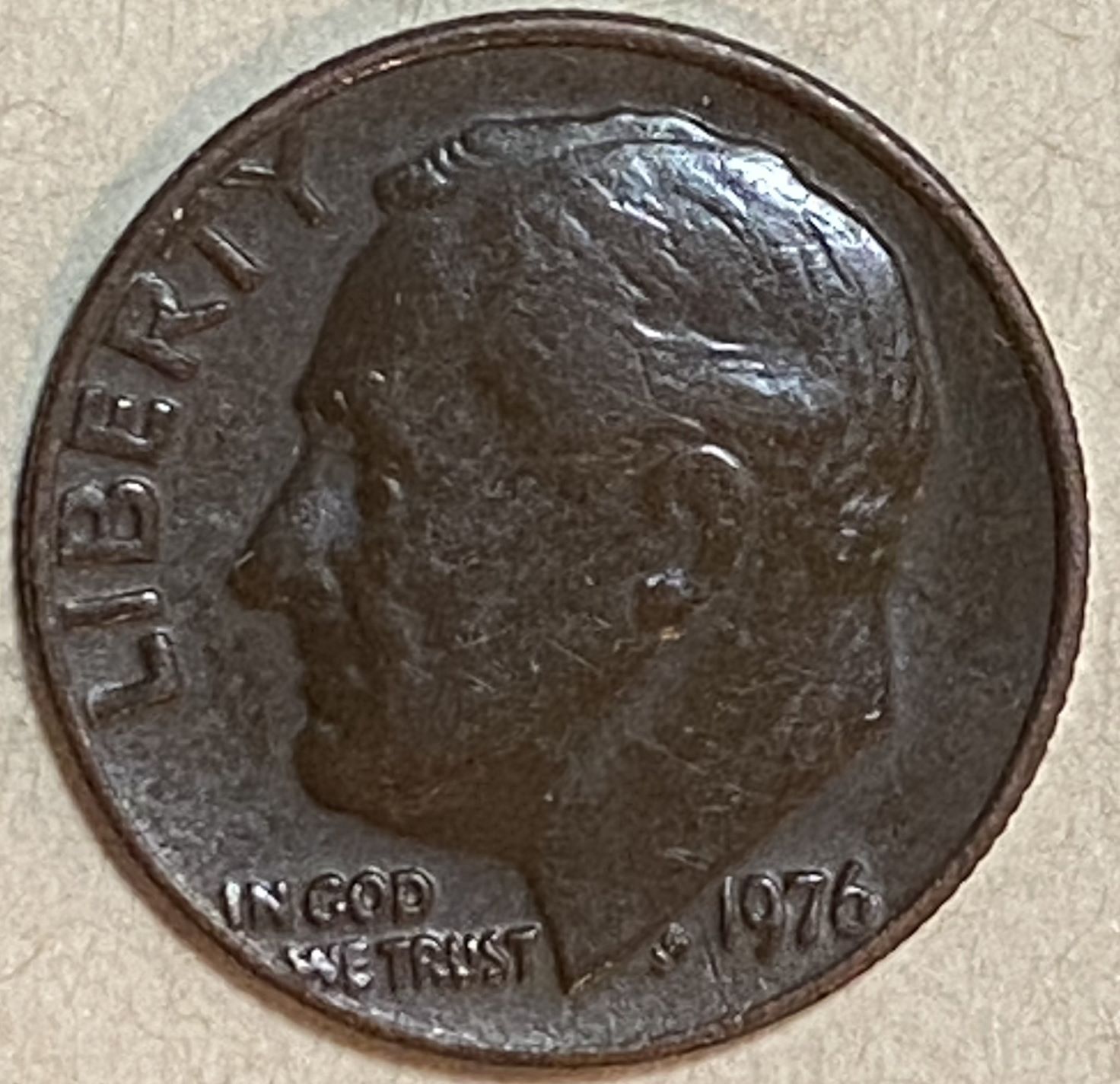 1976-Roosevelt-Dime---Missing-Nickel-Cladding?
