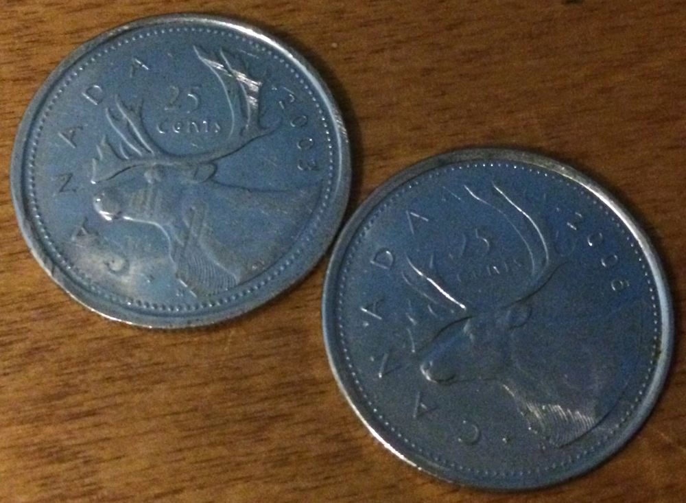 Over-Sized-2003-25-Cent-With-Following-Errors:-Retarded-Coin-Partial-Collar