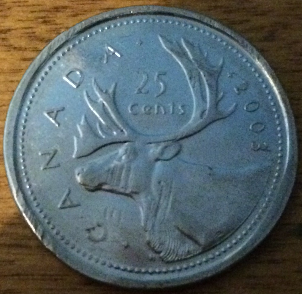 Over-Sized-2003-25-Cent-With-Following-Errors:-Retarded-Coin-Partial-Collar