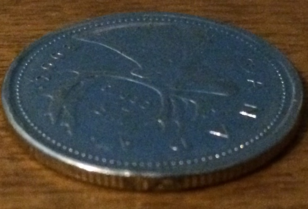 Over-Sized-2003-25-Cent-With-Following-Errors:-Retarded-Coin-Partial-Collar
