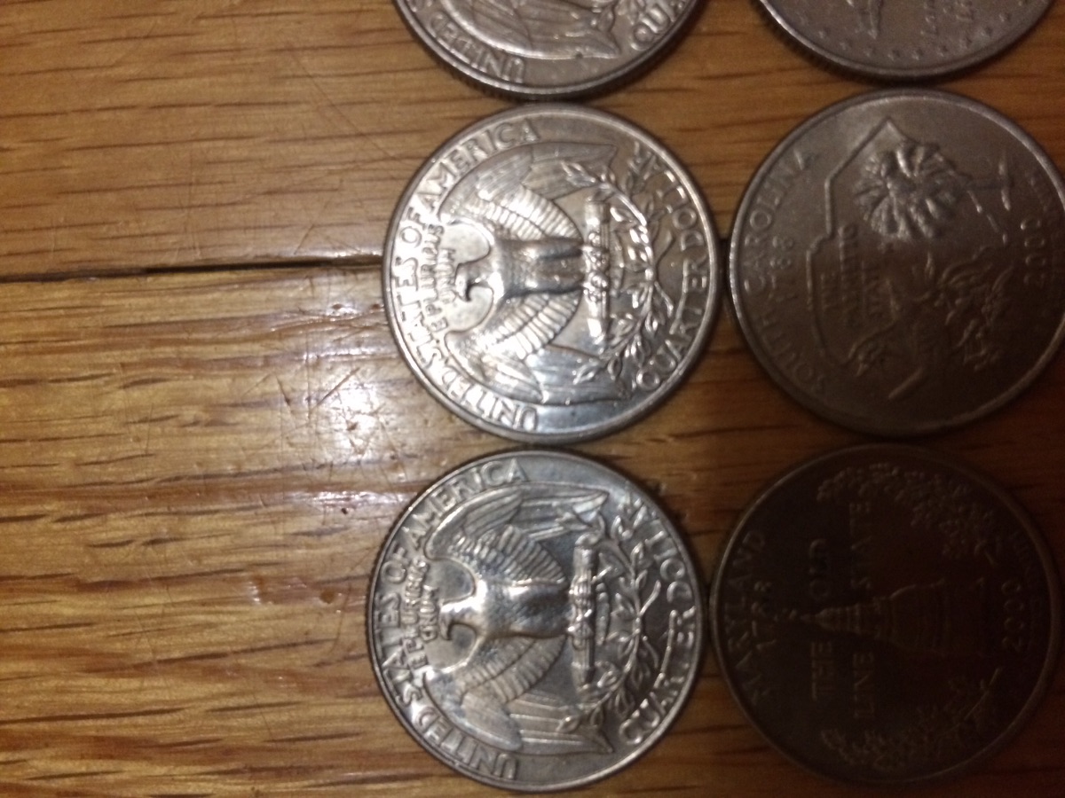 Pulled-4-American-State-Quarters-And-4-American-Washington-Quarters