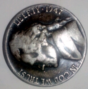 1947--Jefferson-5c-Proof,-Cameo,-Normal,-Error-!?!?