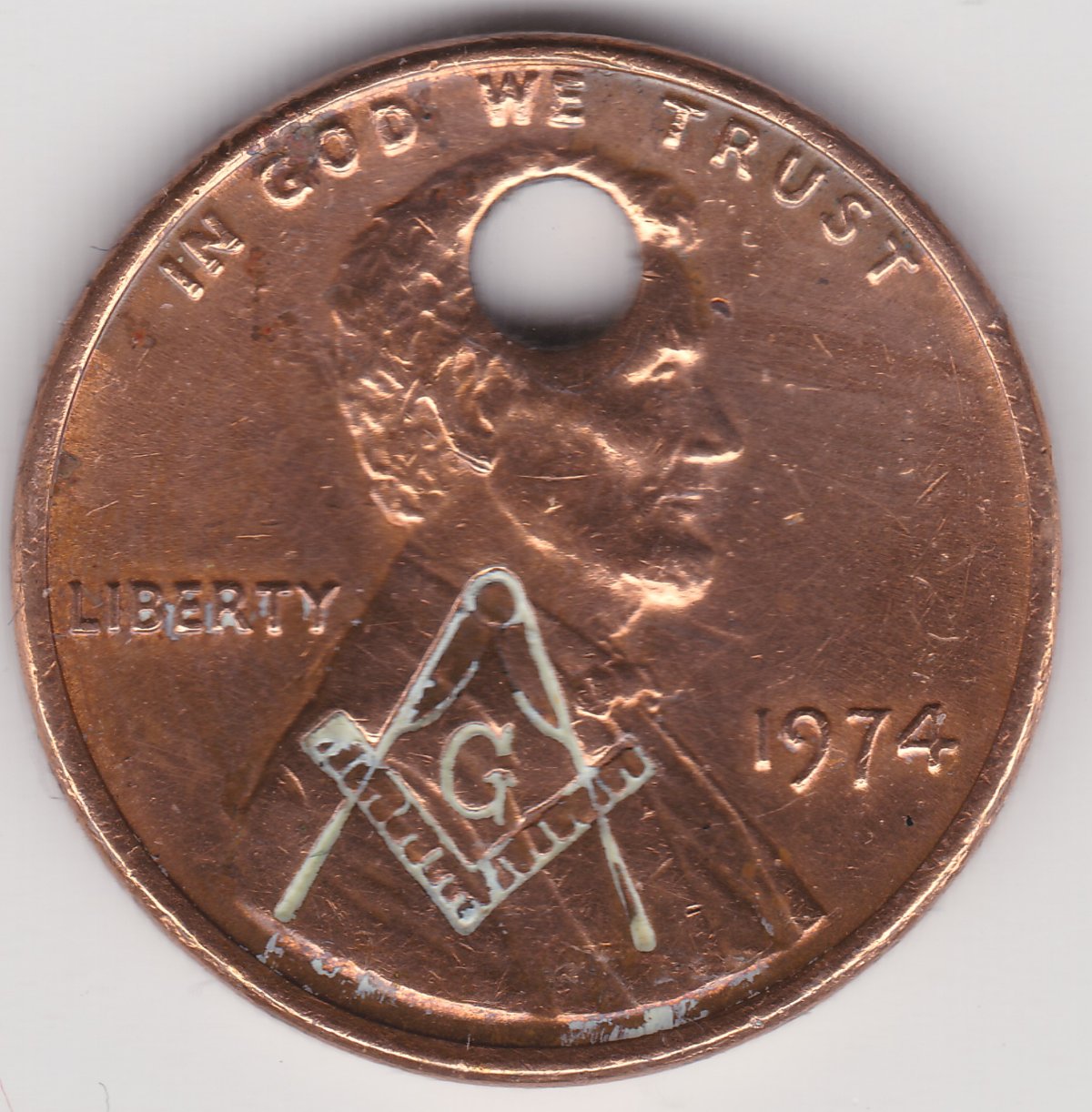 Masonic-Tokens,-Coins-And-Counter-Stamped-Pennies