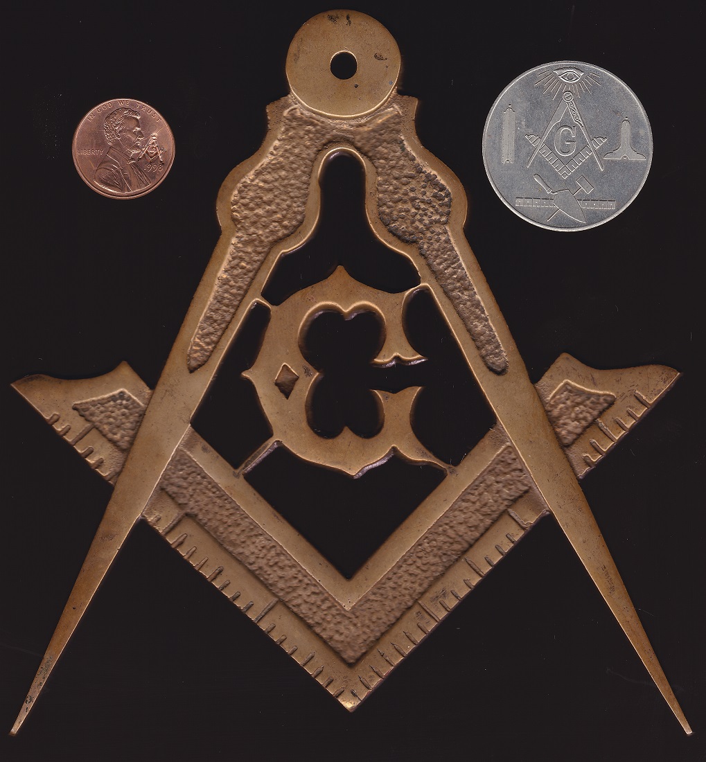 Masonic-Tokens,-Coins-And-Counter-Stamped-Pennies