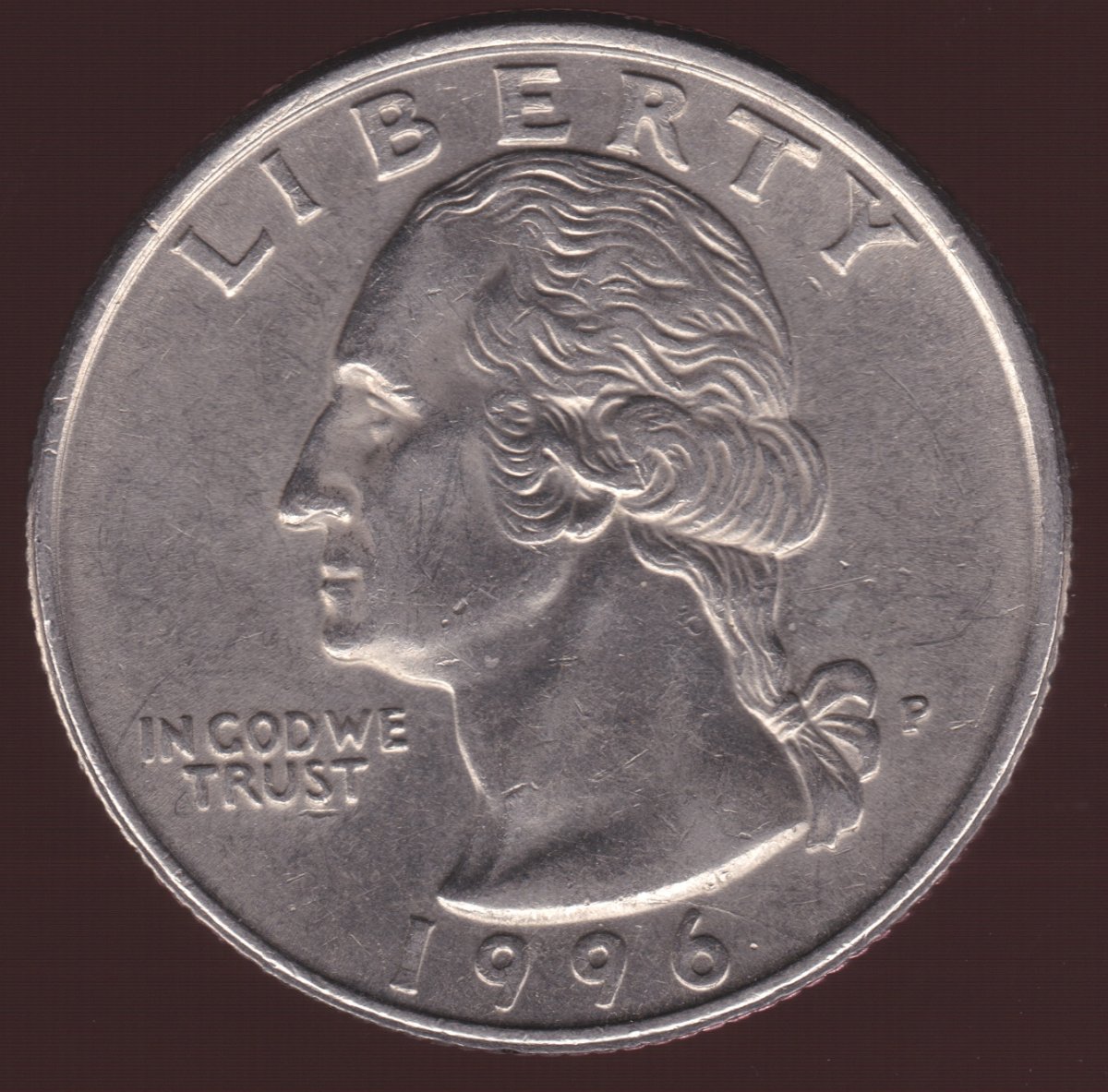 1996-P-US-Quarter-Die-Crack-Beak-To-Rim