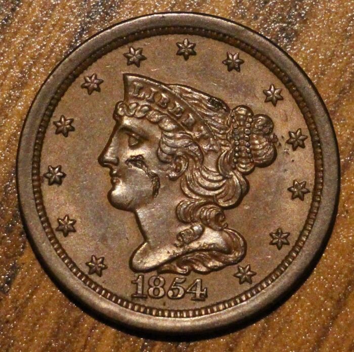 1854-Half-Cent;-Grade-And-Value