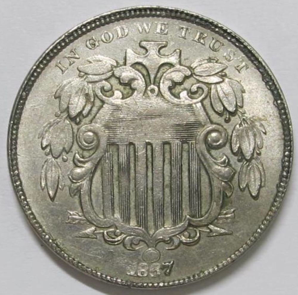 1867-Shield-Nickel-With-Rays,-Grade-And-Value
