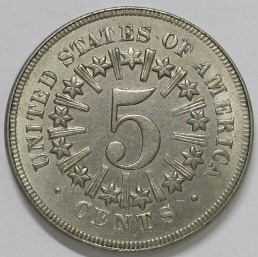 1867-Shield-Nickel-With-Rays,-Grade-And-Value