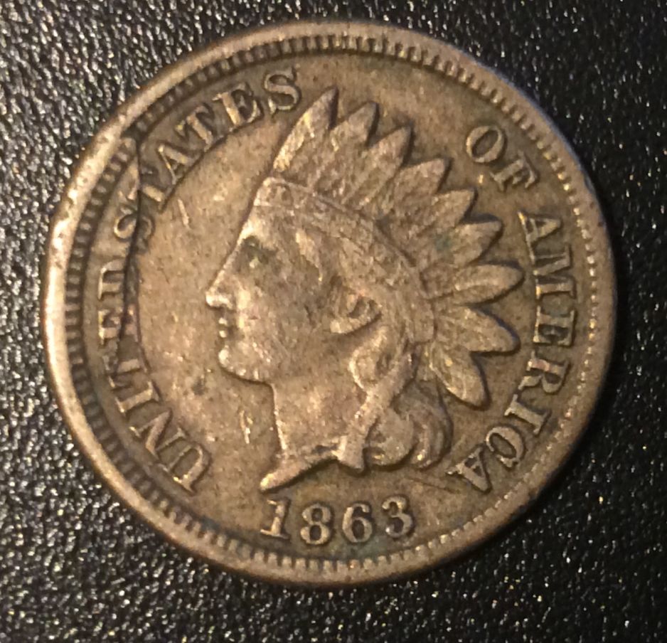 1863-Indian-Cent-With-Massive-Retained-Cud!