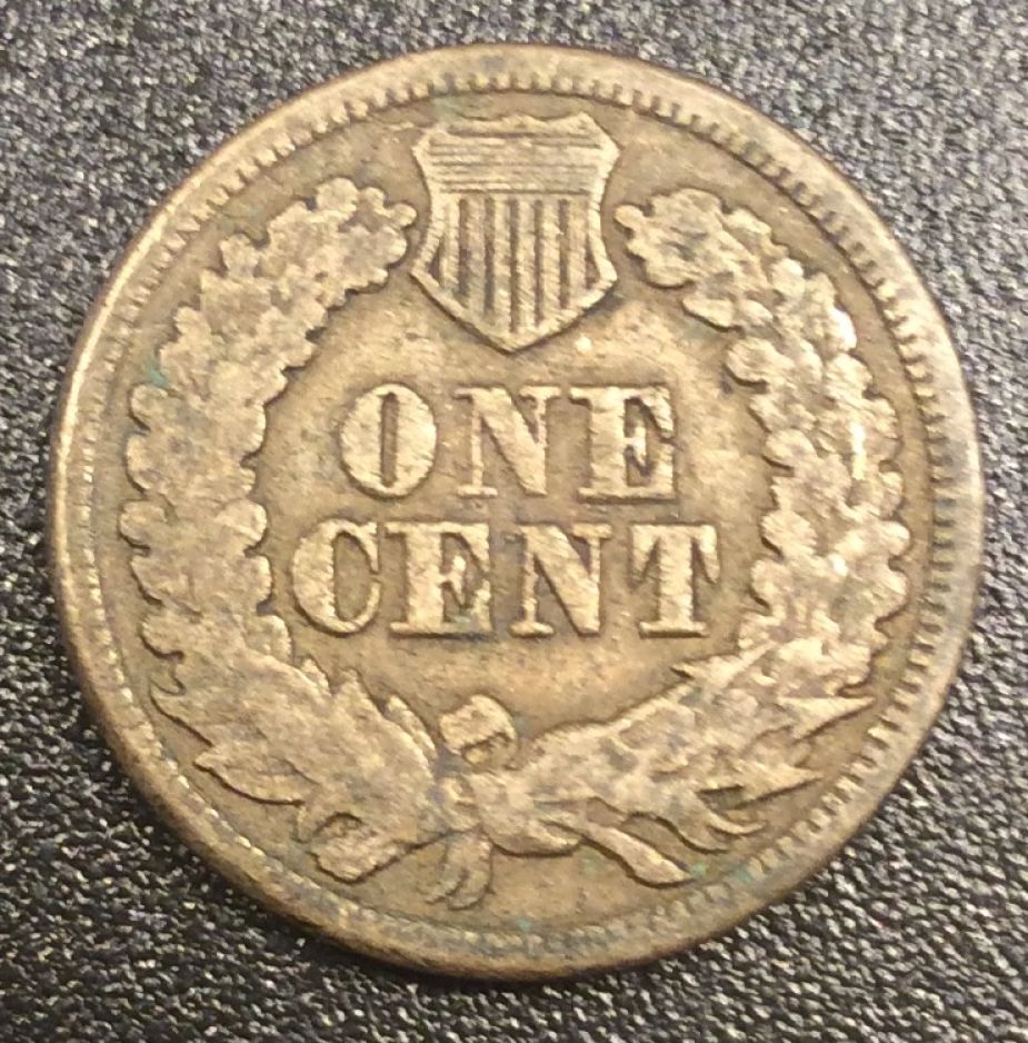 1863-Indian-Cent-With-Massive-Retained-Cud!