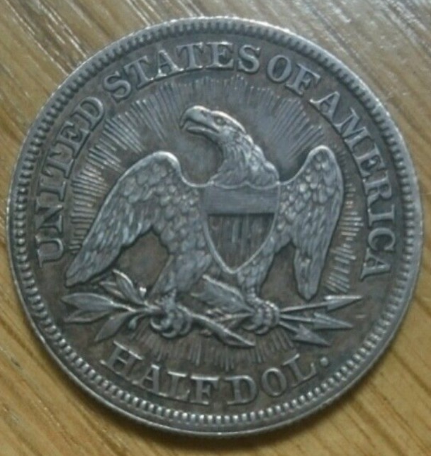 1853-Half-Dollar,-Arrows-And-Rays