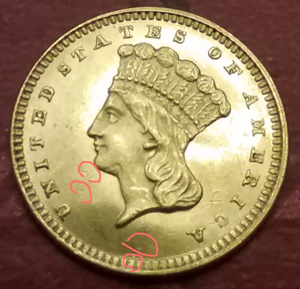 1873-Open-3-$1-Gold-And-1855-$1-Gold-Type-2-For-Grading