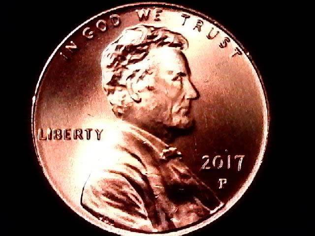 2017-P-Lincoln-Cent-Carbon/Spot-Free