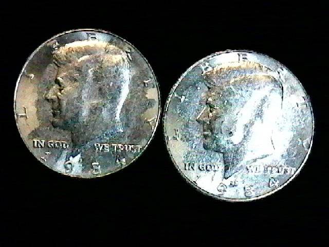 Two-1984-P-Kennedy-Halves-Remarkably-Similar
