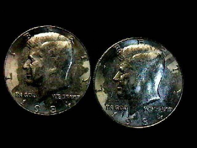 Two-1984-P-Kennedy-Halves-Remarkably-Similar
