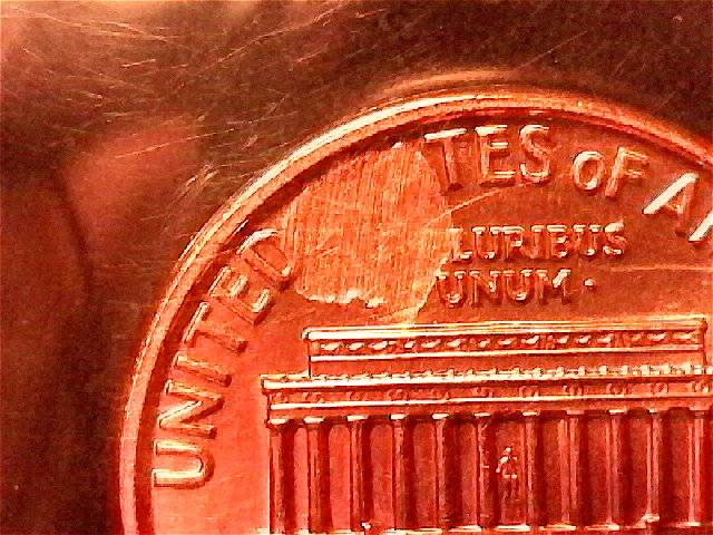 1990-Lincoln-Cent-Struck-Through-In-A-Mint-Set....