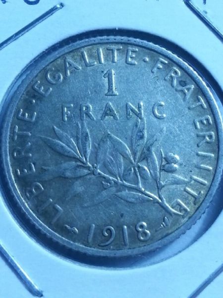 1918-&-1919-~1-Franc~-Please-Grade!!