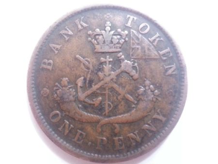 1857-Bank-Of-Upper-Canada,-One-Penny-~grades-Please!~