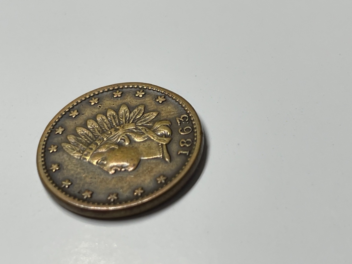 1863/3-Civil-War-Token-80/351A-Indian-Head-Crossed-Cannons-For-Grading