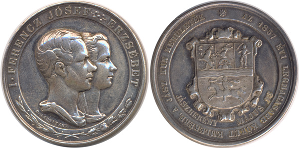I-Ferencz-Josef-/-Erzsebet-1857-Commorative-Coin