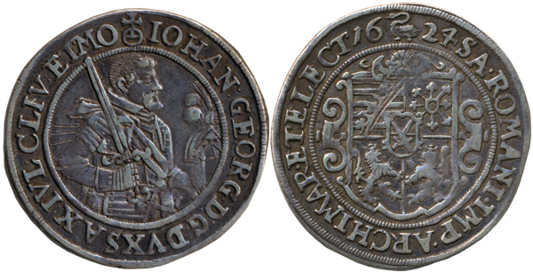 1624-1/4-Silver-Taler-Johan-Georg-Saxony