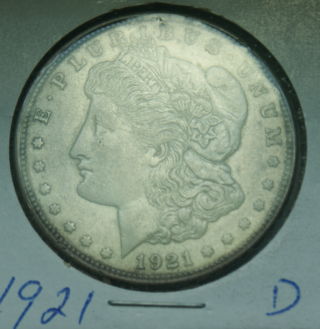 1921-D-Morgan-Silver-Dollar-With-Mark-On-Cheek
