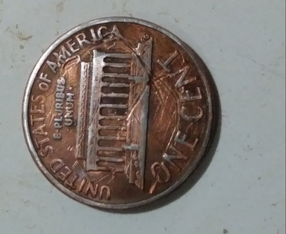 1969-D-Penny-Unum-On-Reverse-Is-Ujum-And-Some-Suspicious-Damage