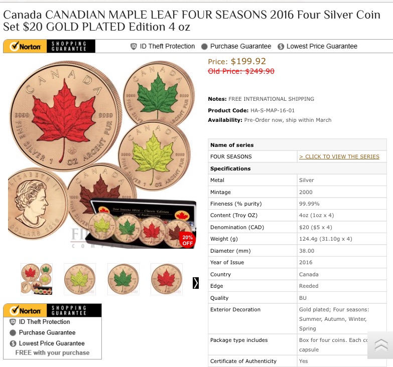 2016-Canadian-Maple-Leaf-Four-Seasons-4-Coin-Set