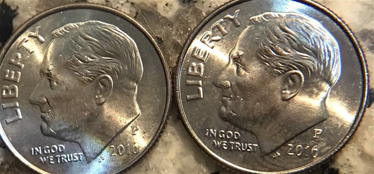 2016-P-Dime-With-Large-Die-Chips-And-Die-Crack-In-Hair!