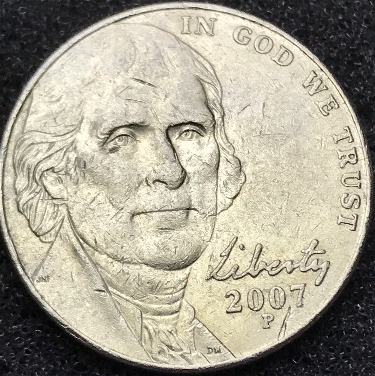 Well-Circulated-2007-P-Jefferson-With-Strike-Through-By-Date