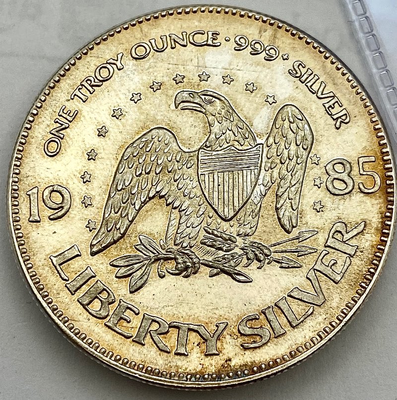 1985-Liberty-Silver-Life-Liberty-Happiness-1-Troy-Oz-Major-Doubled-Die?