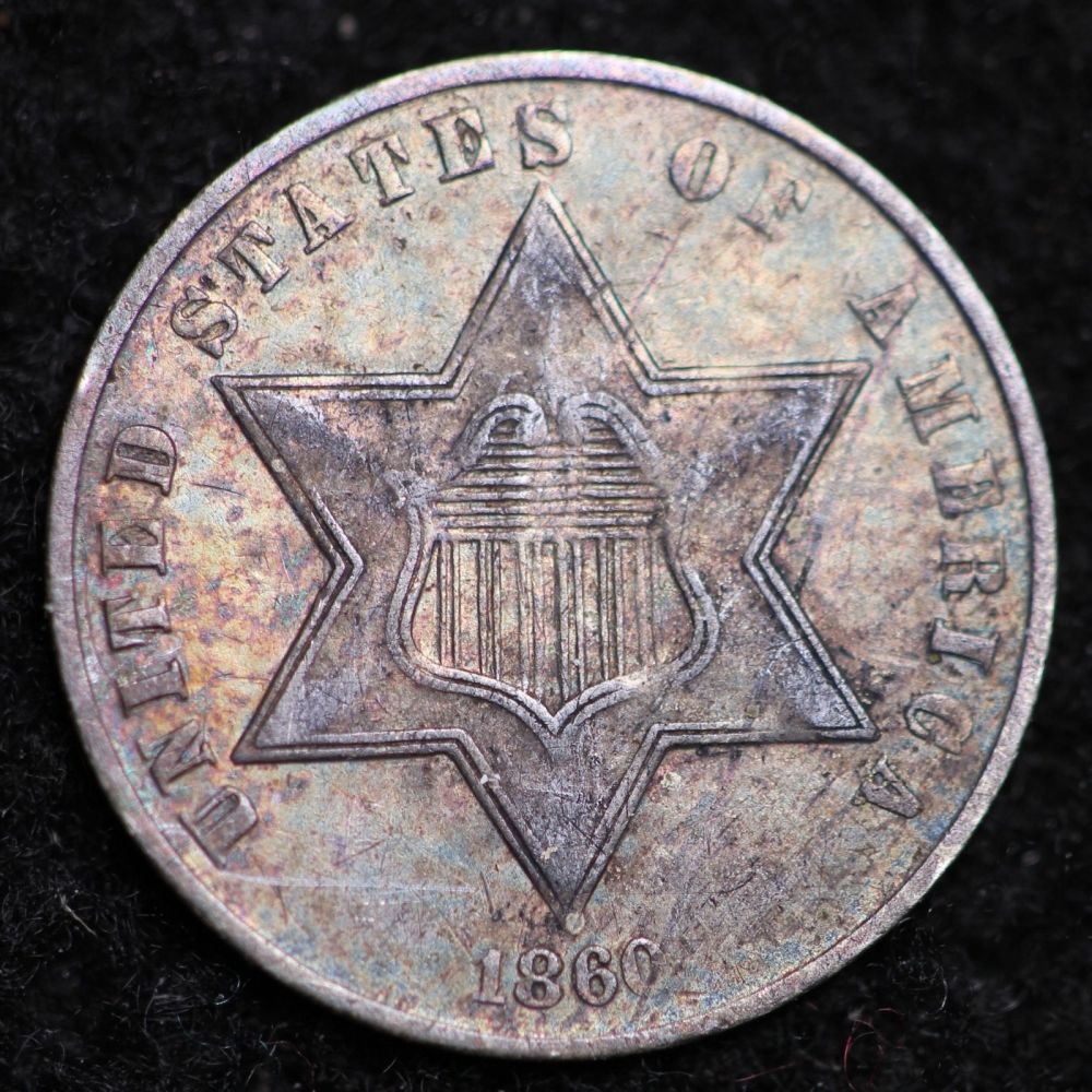 1860-3c-Silver-Nice-Coin-Or-Fake-Toning