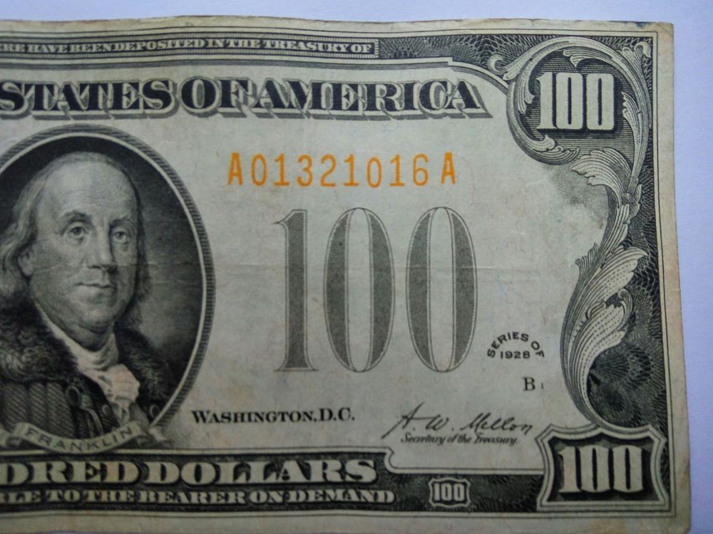 Valuation-$100-1928-Gold
