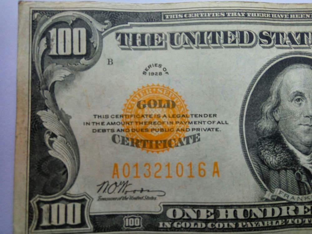 Valuation-$100-1928-Gold