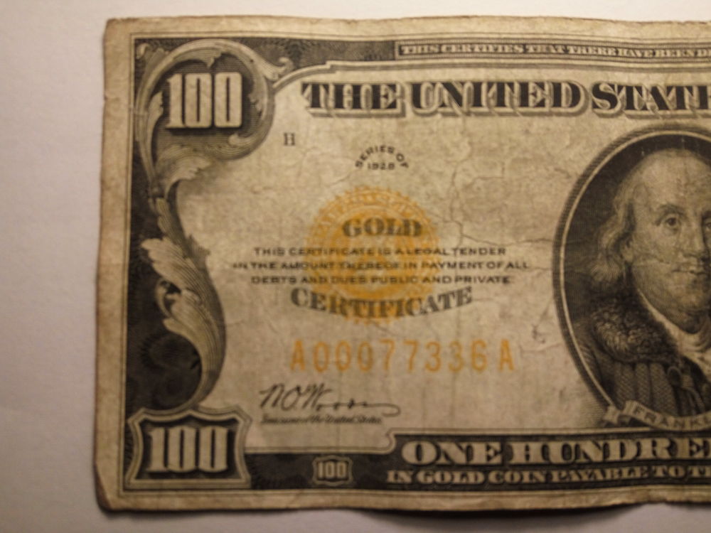 Valuation-$100-1928-Gold