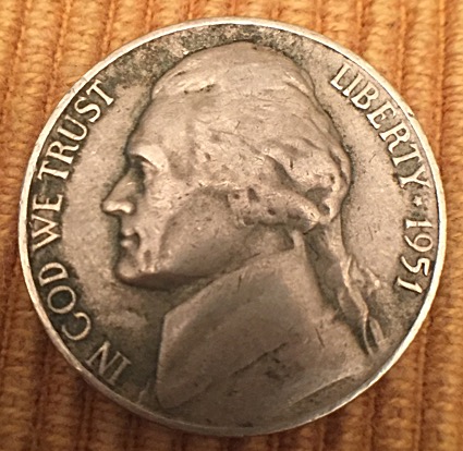 1951-S-Jefferson-Nickel-Change-Find-:
