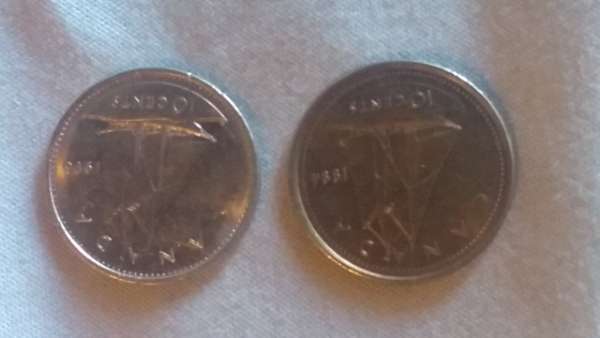 Over-Weigh-Off-Colour-Canadian-Dime-1994