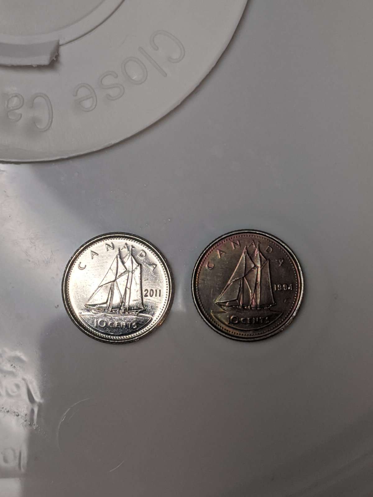 Over-Weigh-Off-Colour-Canadian-Dime-1994