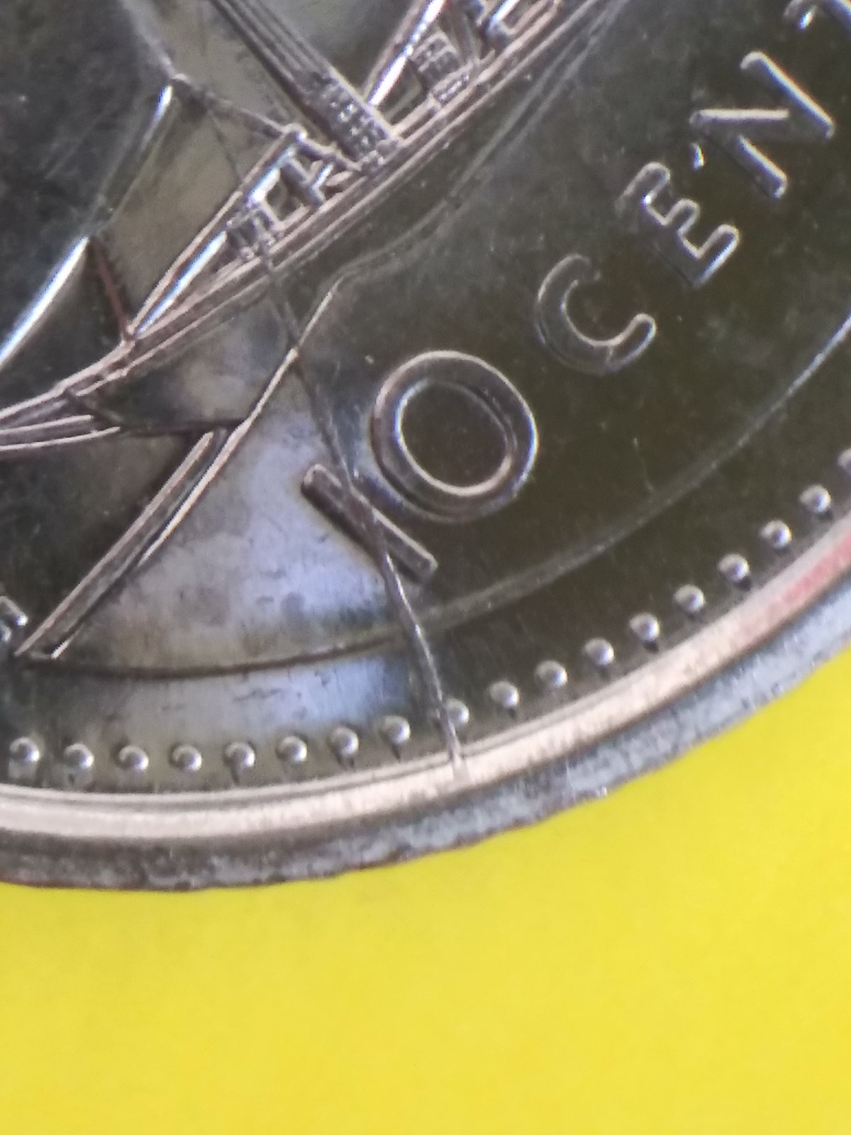 2007-Dime-Possible-Retained-Struck-Through-Or-Die-Gouge-On-Reverse?-Update:-Die-Crack!