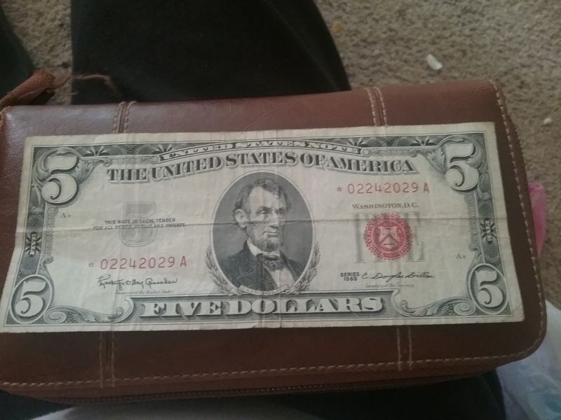 1963-Red-Star-Note-$5-Bill